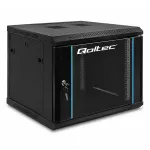 Qoltec Szafa RACK 19" | 9U | 600 x 500 x 600 | Hartowane drzwi | Wisząca | Stalowa obudowa | Zamek | Czarna