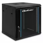 Qoltec Szafa RACK 19" | 12U | 600 x 635 x 600 | Hartowane drzwi | Wisząca | Stalowa obudowa | Zamek | Czarna