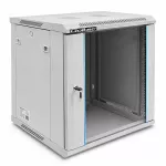 Qoltec Szafa RACK 19" | 12U | 600 x 635 x 450 | Hartowane drzwi | Wisząca | Stalowa obudowa | Zamek | Szara