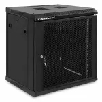 Qoltec Szafa RACK 19" | 12U | 600 x 635 x 450 | Perforowane drzwi | Wisząca | Stalowa obudowa | Zamek | Czarna