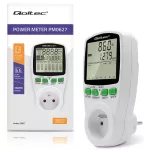 Qoltec Watomierz Licznik zużycia energii PM0627 z historią pomiaru| 3680W | 16A | LCD
