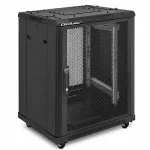 Qoltec Szafa RACK 19" | 15U | 600 x 855 x 600 | Perforowane drzwi | Stojąca | Nóżki + Kółka | Stalowa obudowa | Zamek