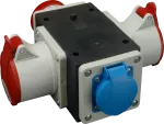 Rozgałęźnik z wtykiem 2x16A 5P 400V 1x16A 250V wtyk 16A 5P 400V IP44