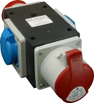 Rozgałęźnik z wtykiem 1x16A 5P 400V 2x16A 250V wtyk 16A 5P 400V IP44