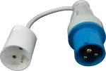 Adapter sznurowy IP20, wejście->wyjście wtyczka 16A 3P 6h 230V IP44->gniazdo 250V IP20