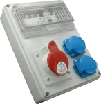 Mini rozdzielnica ROS 8 z wyłącznikiem różnicowo-prądowym i zabezpieczeniami 1x16A 5P 400V 2x16A 250V RCCB 40A 1xMCB 16A 3P-C 1xMCB 16A 1P-C 8M Pg21 IP44