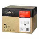 TOS DUO LED 2x20W podwójny naświetlacz ogrodowy, 2x1600lm, IP65, 4000K, PC, szary