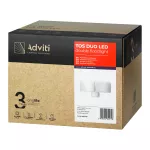 TOS DUO LED 2x20W podwójny naświetlacz ogrodowy, 2x1600lm, IP65, 4000K, PC, biały