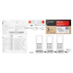 ARTUS zestaw 3 lampek podszafkowych LED, 3x3W, 3x225lm, 4000K, z włącznikiem dotykowym i USB, szare