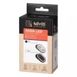 AGRA lampka podszafkowa LED 2,5W, 80lm, 4000K, z włącznikiem bezdotykowym i funkcją ładowania USB A+C, szara