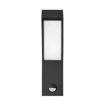 PIRYT LED 10W, oprawa ogrodowa z czujnikiem ruchu 140st, 850lm, IP54, 4000K, czarna