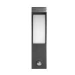PIRYT LED 10W, oprawa ogrodowa z czujnikiem ruchu 140st, 850lm, IP54, 4000K, szara