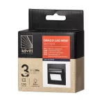DRACO LED NEW 1,5W, oprawa schodowa podtynkowa, 12VDC, 30lm, 4000K, czarny, innowacyjny sposób montażu