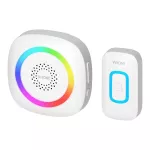 PELA DC, dzwonek bezprzewodowy bateryjny, learning system, 60 dźwięków, LED RGB, 300m, biały