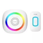 PELA AC, dzwonek bezprzewodowy sieciowy, learning system, 60 dźwięków, LED RGB, 300m, biały