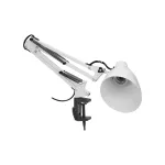 DIAN, lampa biurkowa przykręcana, 10W, E27, stalowa, biała