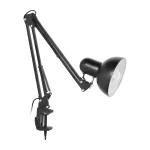 DEON, lampa biurkowa przykręcana, 10W, E27, stalowa, czarna