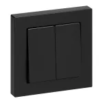 Łącznik p/t świecznikowy z podświeleniem Malta, 10A, 250V, WP-2M/S, czarny mat
