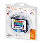 Zestaw taśma LED 12V 5050 100 30L 7.2W/m IP20 RGB 5m +Sterownik RGB +Zasilacz 12V