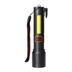 Latarka LED, 270/105lm, 1200mAh, przecinak do pasów, młotek bezpieczeństwa