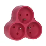 Rozgałęźnik 3x2P+Z, różowy