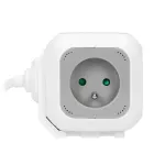 Przedłużacz 4 krotny 2P+Z, ładowarka 2xUSB, 1,4m H05VV-F 3x1mm2, szaro-biały