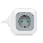 Przedłużacz 4 krotny 2P+Z (Schuko), ładowarka 2xUSB, 1,4m H05VV-F 3x1,5mm2, szaro-biały