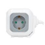 Przedłużacz 4 krotny 2P+Z (Schuko), ładowarka 2xUSB, 1,4m H05VV-F 3x1,5mm2, szaro-biały