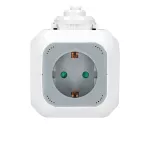 Przedłużacz 4 krotny 2P+Z (Schuko), ładowarka 2xUSB, 1,4m H05VV-F 3x1,5mm2, szaro-biały