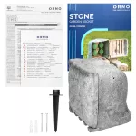 Gniazdo ogrodowe KAMIEŃ, 4x2P+Z (Schuko), kabel gumowy H07RN-F 3x1,5mm2, 3m, 2 tryby pracy: automatyczny (max.1100W)/ręczny (max.3680W)