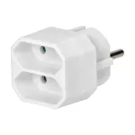Rozgałęźnik 2x2P euro biały