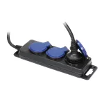 Przedłużacz warsztatowy bryzgoszczelny IP44, 3 gniazda 2P+Z IP44, przewód gumowy, H05RR-F 3x1,5mm², długość 3m