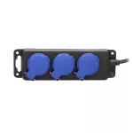 Przedłużacz warsztatowy bryzgoszczelny IP44, 3 gniazda 2P+Z IP44, przewód gumowy, H05RR-F 3x1,5mm², długość 3m