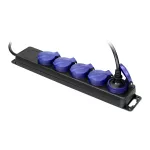 Przedłużacz warsztatowy bryzgoszczelny IP44, 5 gniazd 2P+Z IP44, schuko, przewód gumowy, H05RR-F 3x1,5mm², długość 3m