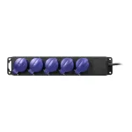 Przedłużacz warsztatowy bryzgoszczelny IP44, 5 gniazd 2P+Z IP44, schuko, przewód gumowy, H05RR-F 3x1,5mm², długość 3m