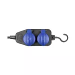 Przedłużacz warsztatowy bryzgoszczelny IP44, 4 gniazda (2+2) 2P+Z IP44, schuko, przewód gumowy, H05RR-F 3x1,5mm², 5m