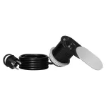 Gniazdo meblowe Ø6cm, wpuszczane w blat z przesuwną pokrywką, ładowarką USB i przewodem 1,9m, 1x2P+Z (Schuko), 1xUSB (typ A+C; PD20W), srebrne