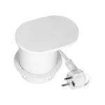 Gniazdo meblowe Ø6cm, wpuszczane w blat z przesuwną pokrywką, ładowarką USB i przewodem 1,9m, 1x2P+Z (Schuko), 2xUSB (typ A+C; PD20W), białe