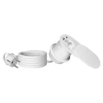 Gniazdo meblowe Ø6cm, wpuszczane w blat z przesuwną pokrywką, ładowarką USB i przewodem 1,9m, 1x2P+Z (French), 2xUSB (typ A+C; PD20W), białe