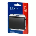 Gniazdo pojedyncze p/t 2P+Z bryzgoszczelne z klapką Onyx, 16A, 250V, PT-16OH, czarny