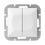 Łącznik p/t świecznikowy Pearl, 10A, 250V, WP-2P, biały