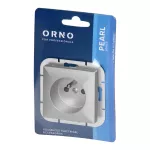 Gniazdo pojedyncze p/t 2P+Z Pearl, 16A, 250V, PT-16P, srebrny