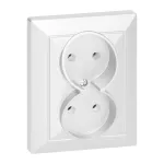 Gniazdo podwójne p/t 2x2P Pearl, 16A, 250V, PT-5 P, biały