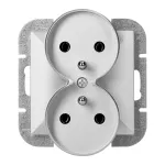 Gniazdo podwójne p/t 2x2P+Z Pearl, 16A, 250V, PT-6 PR, srebrny