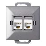 Gniazdo 2xRJ45 Cat6 Pearl, RJ45-6CAT/P2, antracyt