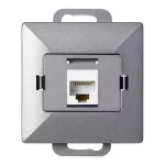 Gniazdo 1xRJ45 Cat6 Pearl, RJ45-6CAT/P1, antracyt