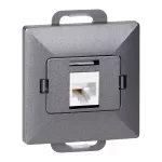 Gniazdo 1xRJ45 Cat6 Pearl, RJ45-6CAT/P1, antracyt