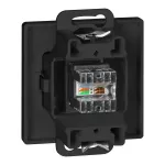Gniazdo 1xRJ45 Cat6 Pearl, RJ45-6CAT/P1, czarny