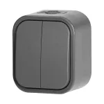 Łącznik n/t świecznikowy B2, 10A, 250V, IP54, WNT-2B2, szary