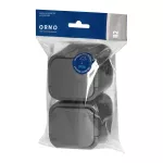 Gniazdo podwójne n/t 2P+Z, Schuko, bryzgoszczelne z klapką B2, IP54, NT-7B2, szary